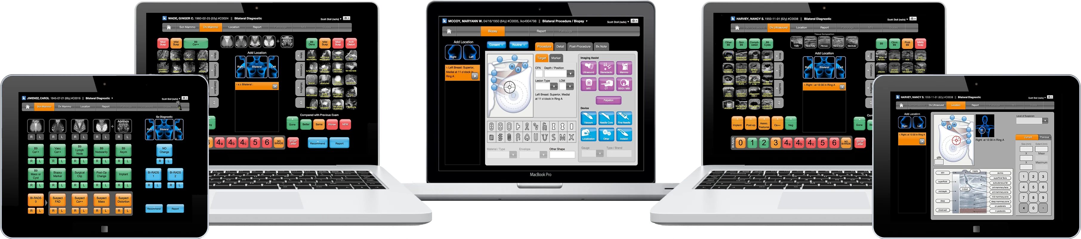 Ikonopedia across tablet and laptop for screening, diagnostic, biopsy and ultrasound
